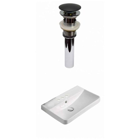 American Imaginations 19.88" W 3H4" Ceramic Top Set In White Color, Overflow Drain Incl. AI-31074